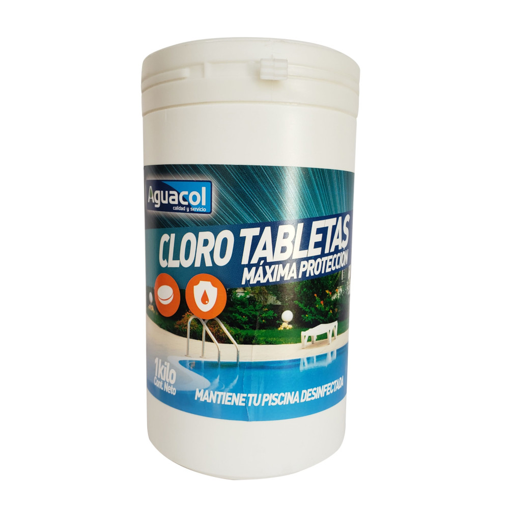 CLORO PISCINA TABLETA MAXIMA PROTECCION 200GRS (1KG) AGUACOL